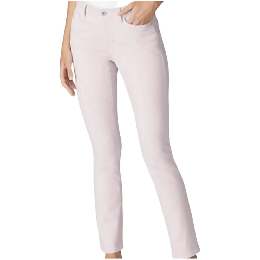 J. Jill Womens Pink Authentic Fit Slim Ankle Grommet Snap Ankle, Jeans Size 8